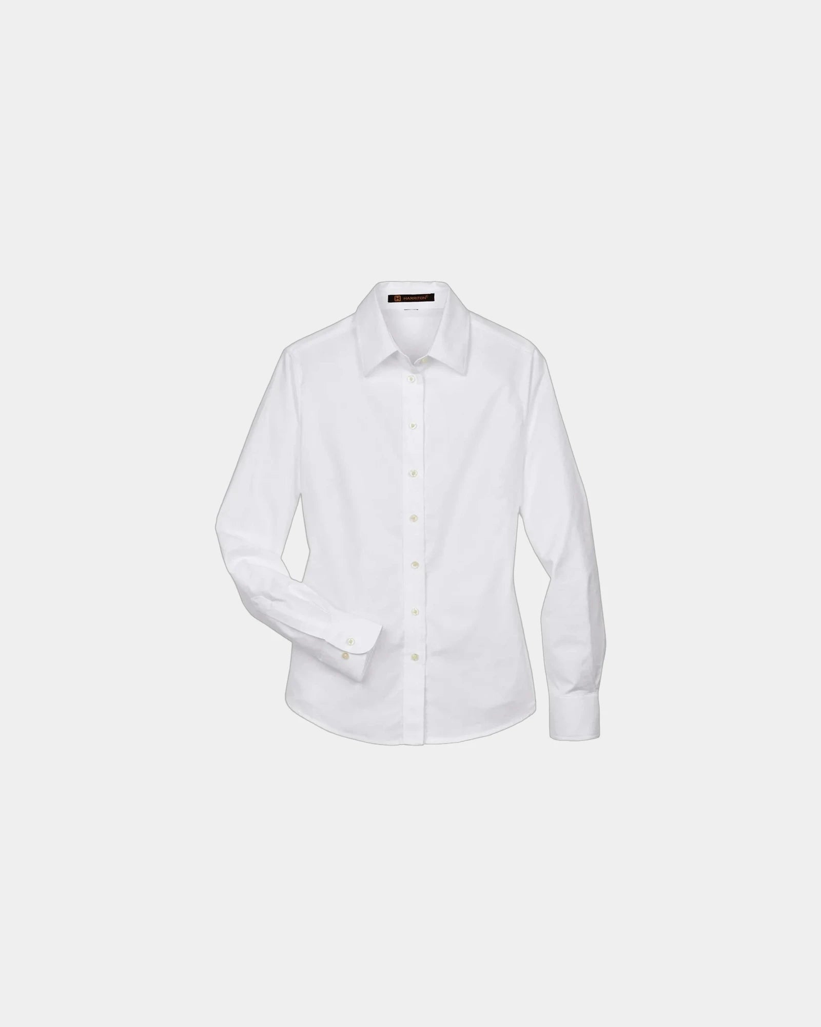 Custom women's long sleeve oxford dress shirt - White